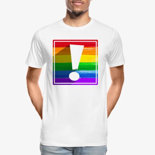 LGBTQ Pride Flag Exclamation Point Shadow - Men's Premium Organic T-Shirt