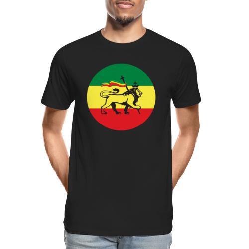 Lion of Judah - Flag of Ethiopia Rastafari Reggae - Men's Premium Organic T-Shirt