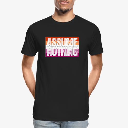 Assume Nothing Lesbian Pride Flag - Men's Premium Organic T-Shirt