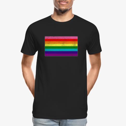 Distressed Original LGBT Gay Pride Flag - Men's Premium Organic T-Shirt