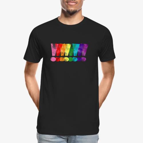 Distressed Gilbert Baker LGBT Pride Exclamation - Men's Premium Organic T-Shirt