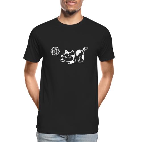 Cute Cat with D20 Dice - Men's Premium Organic T-Shirt