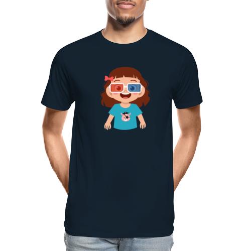 Girl red blue 3D glasses doing Vision Therapy - Men's Premium Organic T-Shirt