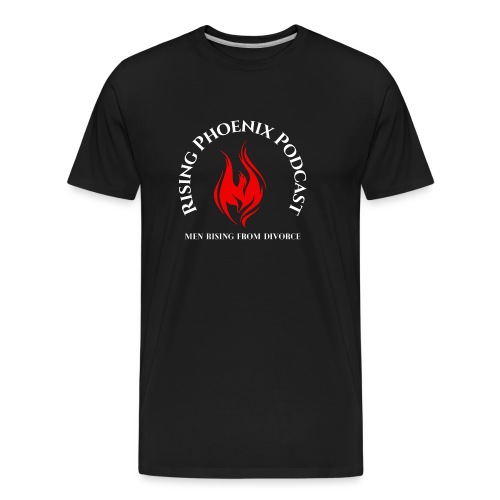 Front (Rising Phoenix-White) _ Back (Blank) - Men's Premium Organic T-Shirt