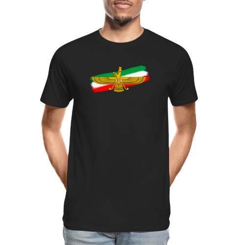 Iran Flag Faravahar Lion Sun - Men's Premium Organic T-Shirt