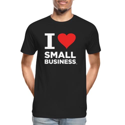 I Heart Small Business Logo (Red & White) - Men's Premium Organic T-Shirt