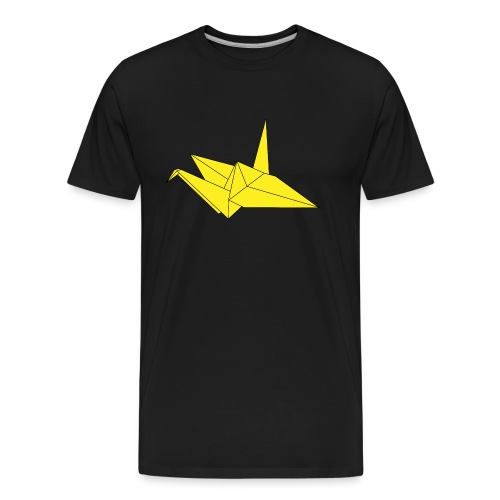 Origami Paper Crane Design - Yellow - Men's Premium Organic T-Shirt