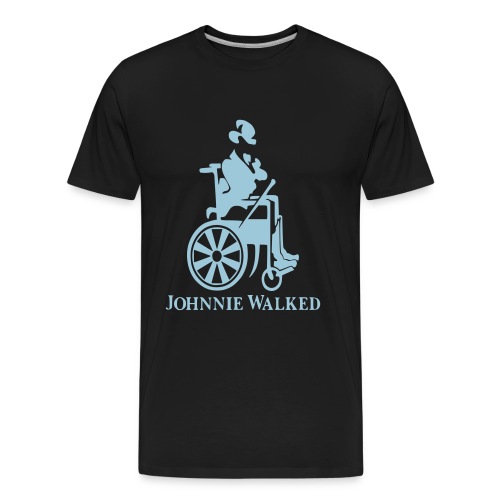 Johnnie Walked, Wheelchair fun, whiskey and roller - Men's Premium Organic T-Shirt