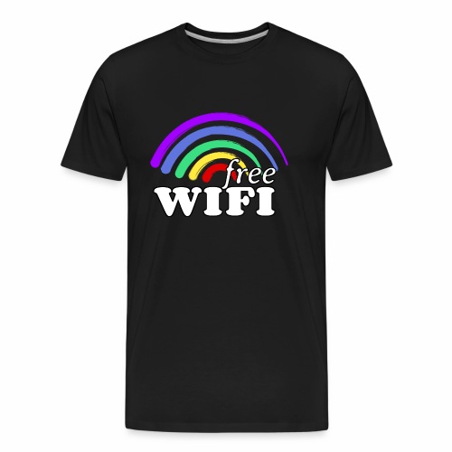 Funny Free Gay Pride Rainbow WiFi - Send Love - Men's Premium Organic T-Shirt