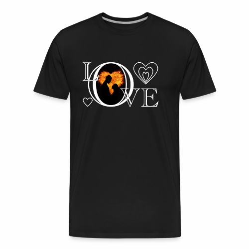 Hot Love Couple Fire Heart Romance Shirt Gift Idea - Men's Premium Organic T-Shirt