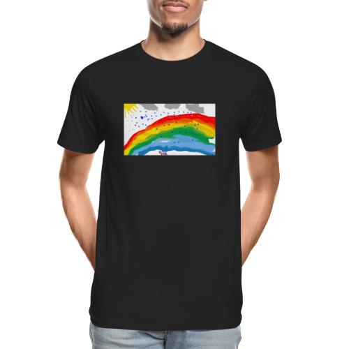 a rain fall with a rainbow - Men's Premium Organic T-Shirt