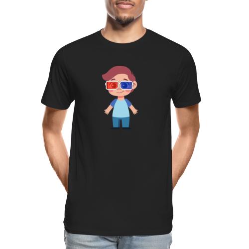 Boy with eye 3D glasses - Men's Premium Organic T-Shirt