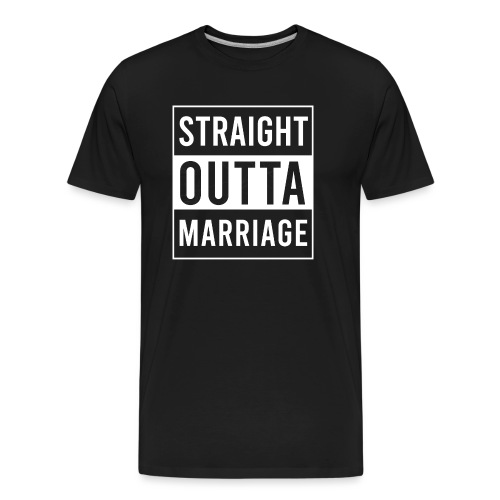 straight outta marriage white logo - Men's Premium Organic T-Shirt