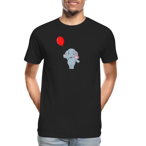 Baby Elephant Holding A Balloon - Men's Premium Organic T-Shirt