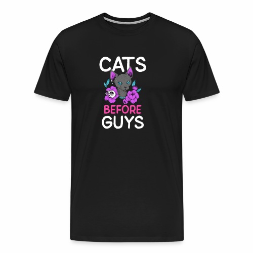 punk cats before guys heart anti valentines day - Men's Premium Organic T-Shirt
