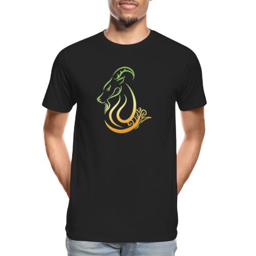 Capricorn Zodiac Sea Goat Astrology Logo - Men's Premium Organic T-Shirt