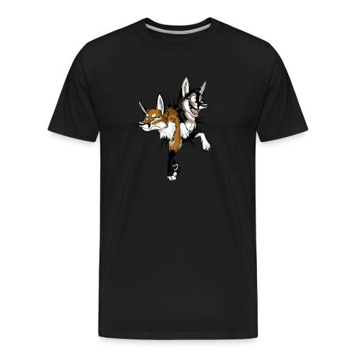 STUCK Foxes (double-sided) - Men's Premium Organic T-Shirt