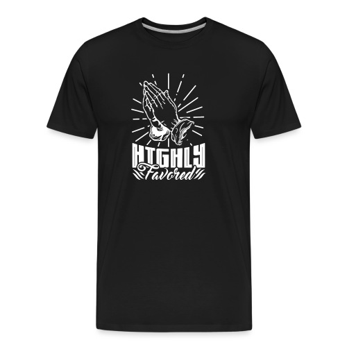 Highly Favored - Alt. Design (White Letters) - Men's Premium Organic T-Shirt