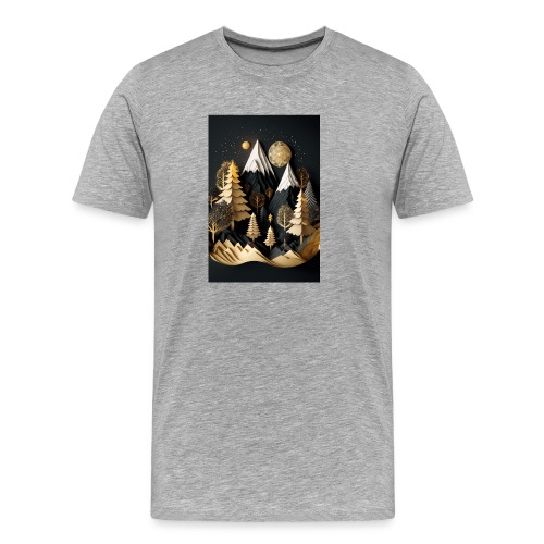 Gold and Black Wonderland - Whimsical Wintertime - Men's Premium Organic T-Shirt