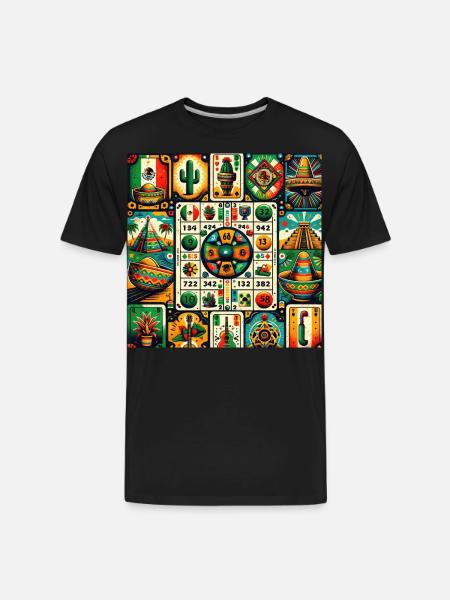 Mexican Loteria Charm - Men's Premium Organic T-Shirt - black