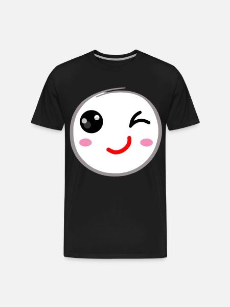 Winking face, Wink smile - Men's Premium Organic T-Shirt - black