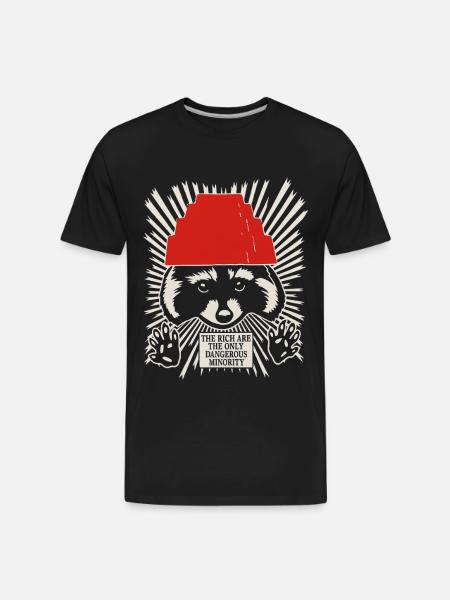 Raccoon DEVO Hat Poster – Bold Political Art Print - Men's Premium Organic T-Shirt - black