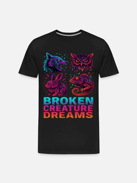 Bizarre Abstract Animals Broken Creatures - Men's Premium Organic T-Shirt - black