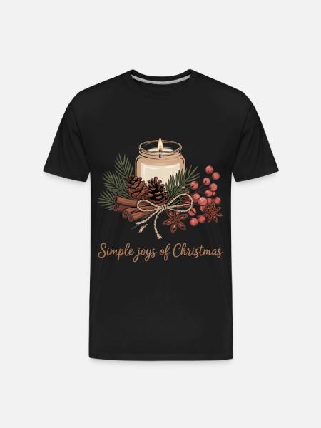 Rustic Christmas Design - Men's Premium Organic T-Shirt - black