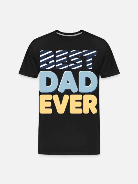 Best Dad Ever Striped Letters - Men's Premium Organic T-Shirt - black