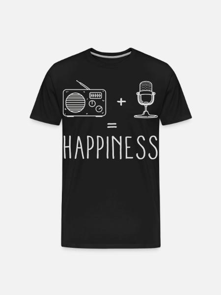 Radio + Microphone = Happiness - Men's Premium Organic T-Shirt - black