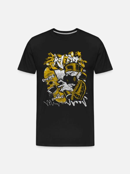 Spray Can Style Scene - Men's Premium Organic T-Shirt - black