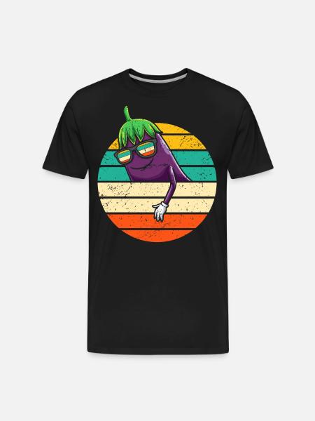 Eggplant Fruit Vegetable Vegetarian - Men's Premium Organic T-Shirt - black