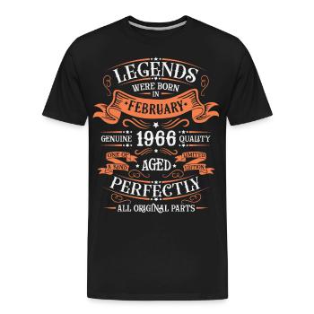 February 1966| February 1966 anniversary 1966 - Men's Premium Organic T-Shirt - black - Front - AI Model Male 185 light (185cm)