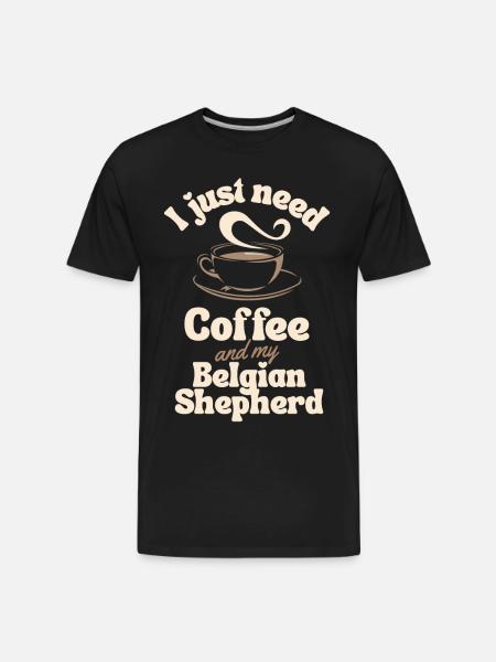 Coffee Belgian-shepherd lover - Men's Premium Organic T-Shirt - black