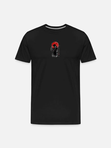 Samurai Shadow under Red Sun - Men's Premium Organic T-Shirt - black
