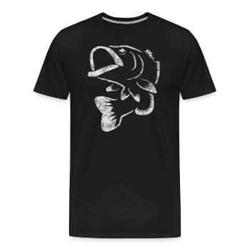 Bass Fish Drawing - Fishing Tournaments - Men's Premium Organic T-Shirt - black - Front - AI Model Male 185 light (185cm)