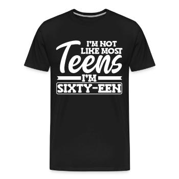 60th Birthday - Men's Premium Organic T-Shirt - black - Front - AI Model Male 185 light (185cm)