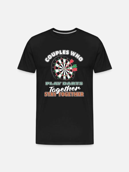 Darting Darts Couple - Men's Premium Organic T-Shirt - black