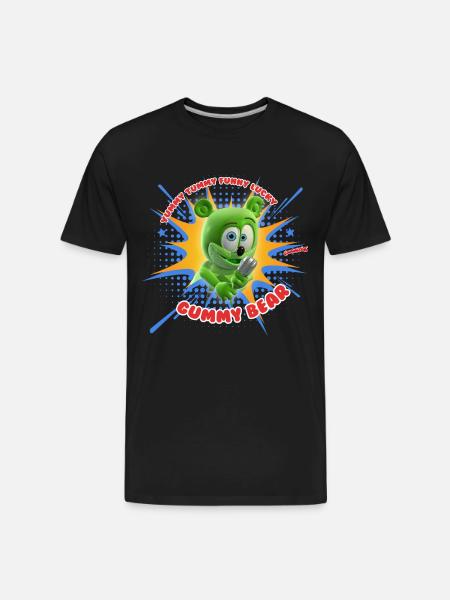 Funny Lucky Gummy Bear - Men's Premium Organic T-Shirt - black