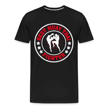 Muay Thai Fighter - Best Muay Thai Fighter - Men's Premium Organic T-Shirt - black - Front - AI Model Male 185 light (185cm)
