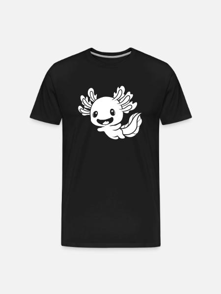 Axolotl Salamander Cute - Men's Premium Organic T-Shirt - black