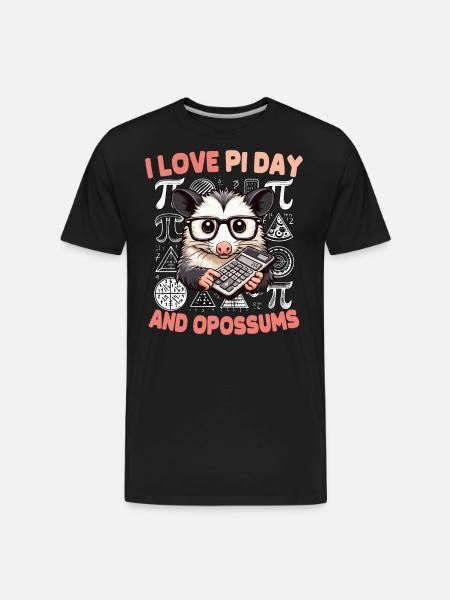 Pi Day Opossum - Men's Premium Organic T-Shirt - black