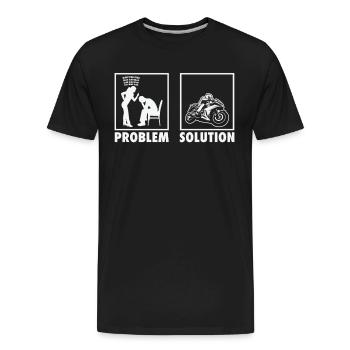 Motorcycle Motorcycle Racers Statement Problem - Men's Premium Organic T-Shirt - black - Front - AI Model Male 185 light (185cm)