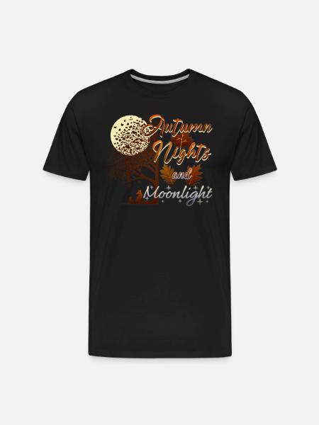 Autumn Nights and Moonlight - Men's Premium Organic T-Shirt - black