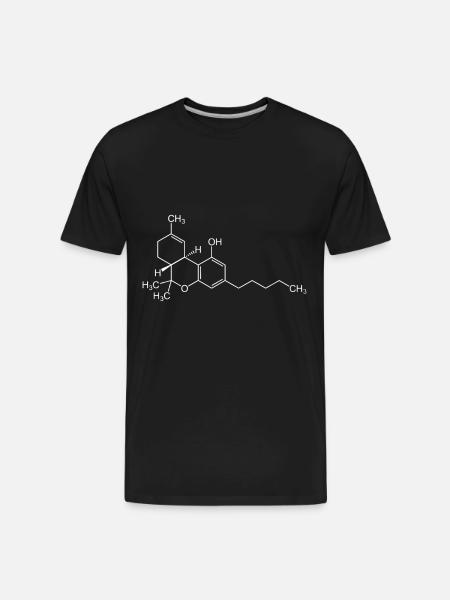 THC Cannabis Weed Chemical Symbol Science Geeky - Men's Premium Organic T-Shirt - black