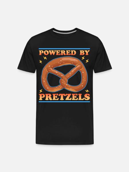 Pretzel Powered By Pretzels - Men's Premium Organic T-Shirt - black