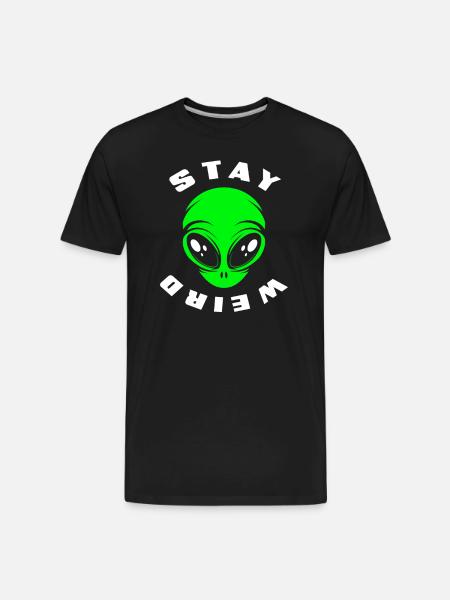 Alien Face Extraterrestrial Space - Men's Premium Organic T-Shirt - black