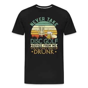 Disc Golf Advice Beer Disc Golfing - Men's Premium Organic T-Shirt - black - Front - AI Model Male 185 light (185cm)