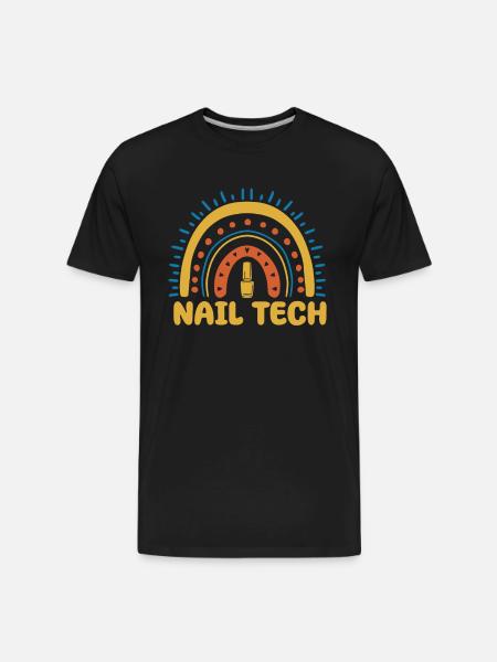 Nail Tech Boho Rainbow - Men's Premium Organic T-Shirt - black
