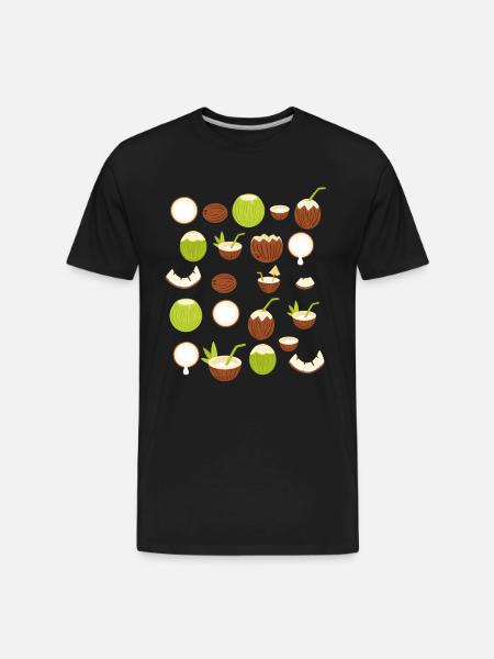 Retro Coconut Design - Men's Premium Organic T-Shirt - black